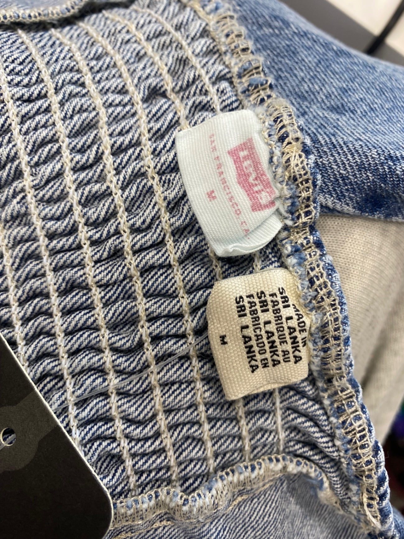 Fabulous Levi's Crop Top UK M Blue denim flare sleeve CP002