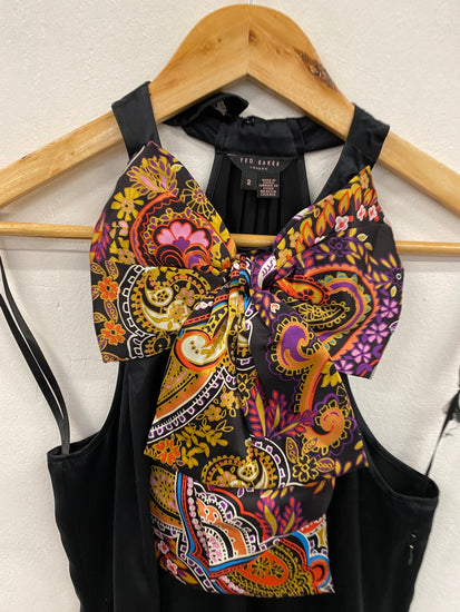 Fabulous Ted Baker Pussy Bow Dress UK8 Black Party Fun CP002