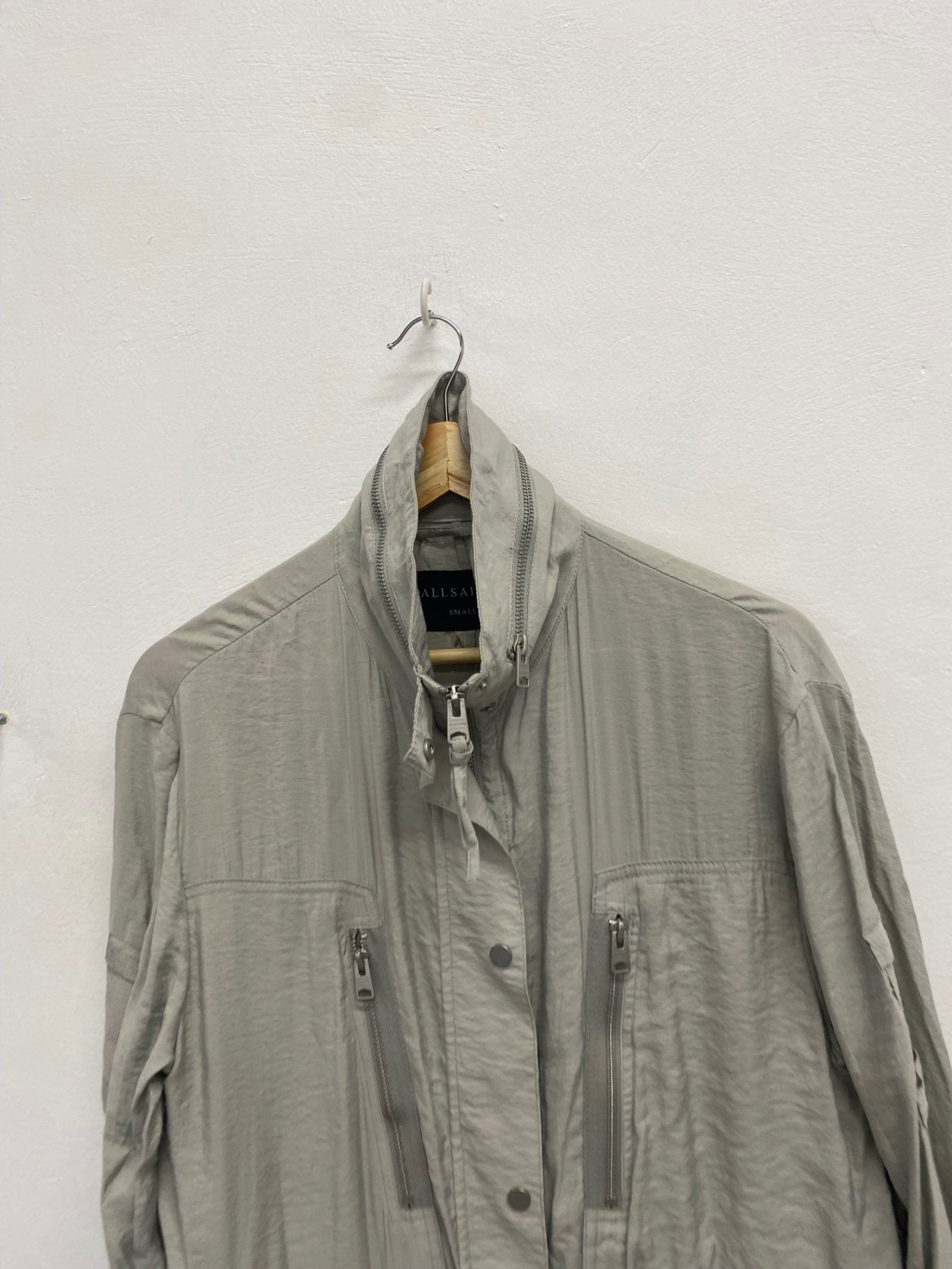 Fabulous AllSaints Agnes Parka Jacket UK S Grey CP002