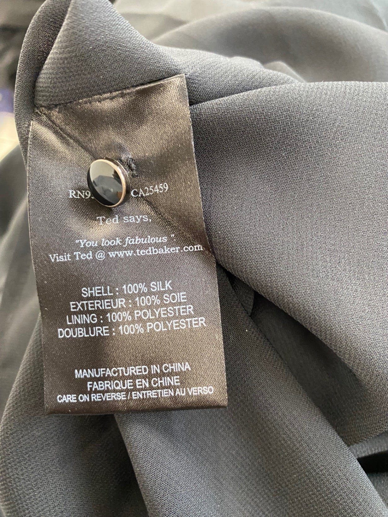 Fabulous Ted Baker Pussy Bow Dress UK8 Black Party Fun CP002