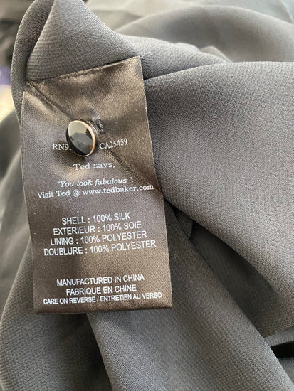 Fabulous Ted Baker Pussy Bow Dress UK8 Black Party Fun CP002