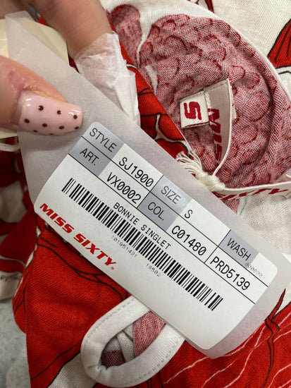 Fabulous Miss Sixty Tank Top UK S Red floral