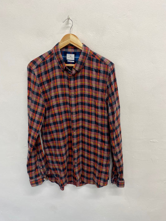 Fabulous Paul Smith Shirt UK L Red navy checked CP002