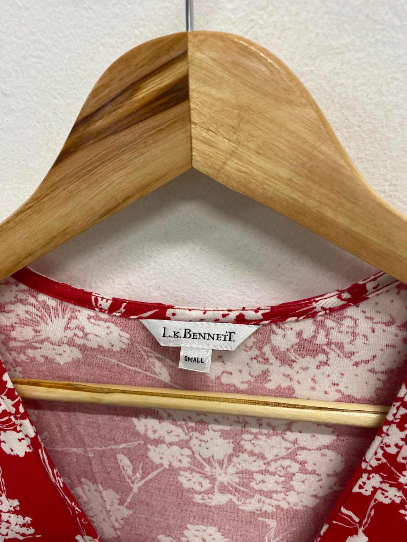 Fabulous Lk Bennett Mini Dress UK S Red white floral y2k YS486