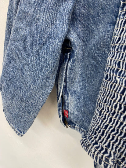 Fabulous Levi's Crop Top UK M Blue denim flare sleeve CP002