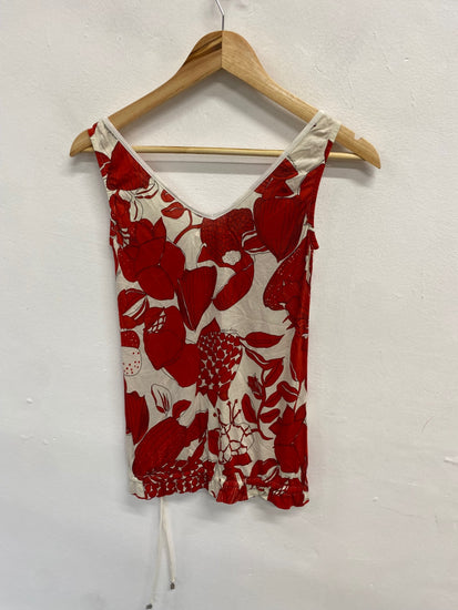 Fabulous Miss Sixty Tank Top UK S Red floral