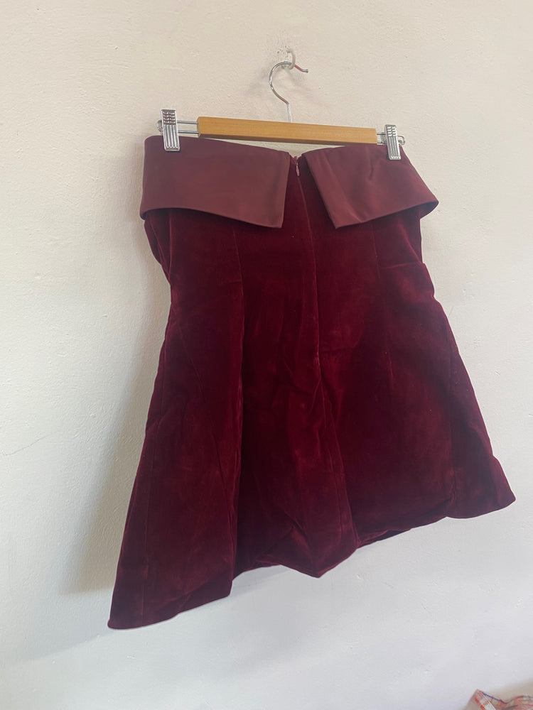 Fabulous Murci babydoll velvet party Dress UK12 Burgundy CP002