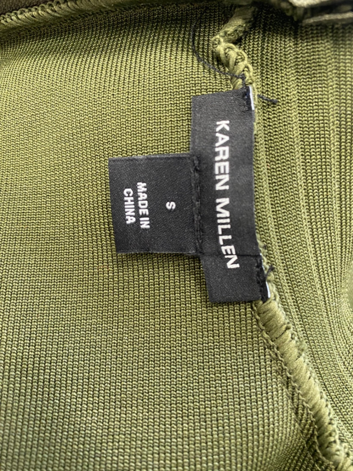 Fabulous Karen Millen Midi Dress UK S Olive military green FH003