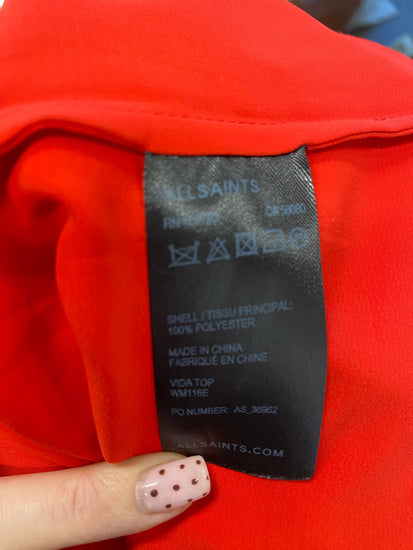 Fabulous All Saints Blouse Uk 8 Black and Red floaty y2k YS486