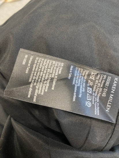 Fabulous Karen millen Midi Skirt Uk 8 Black faux leather FH003