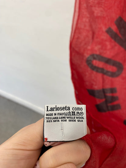 Fabulous Moschino Scarf One size Red teddy silk wool YS486