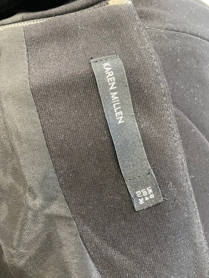 Fabulous Karen millen Midi Skirt Uk 8 Black faux leather FH003