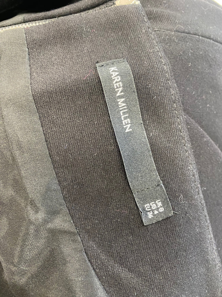 Fabulous Karen millen Midi Skirt Uk 8 Black faux leather FH003