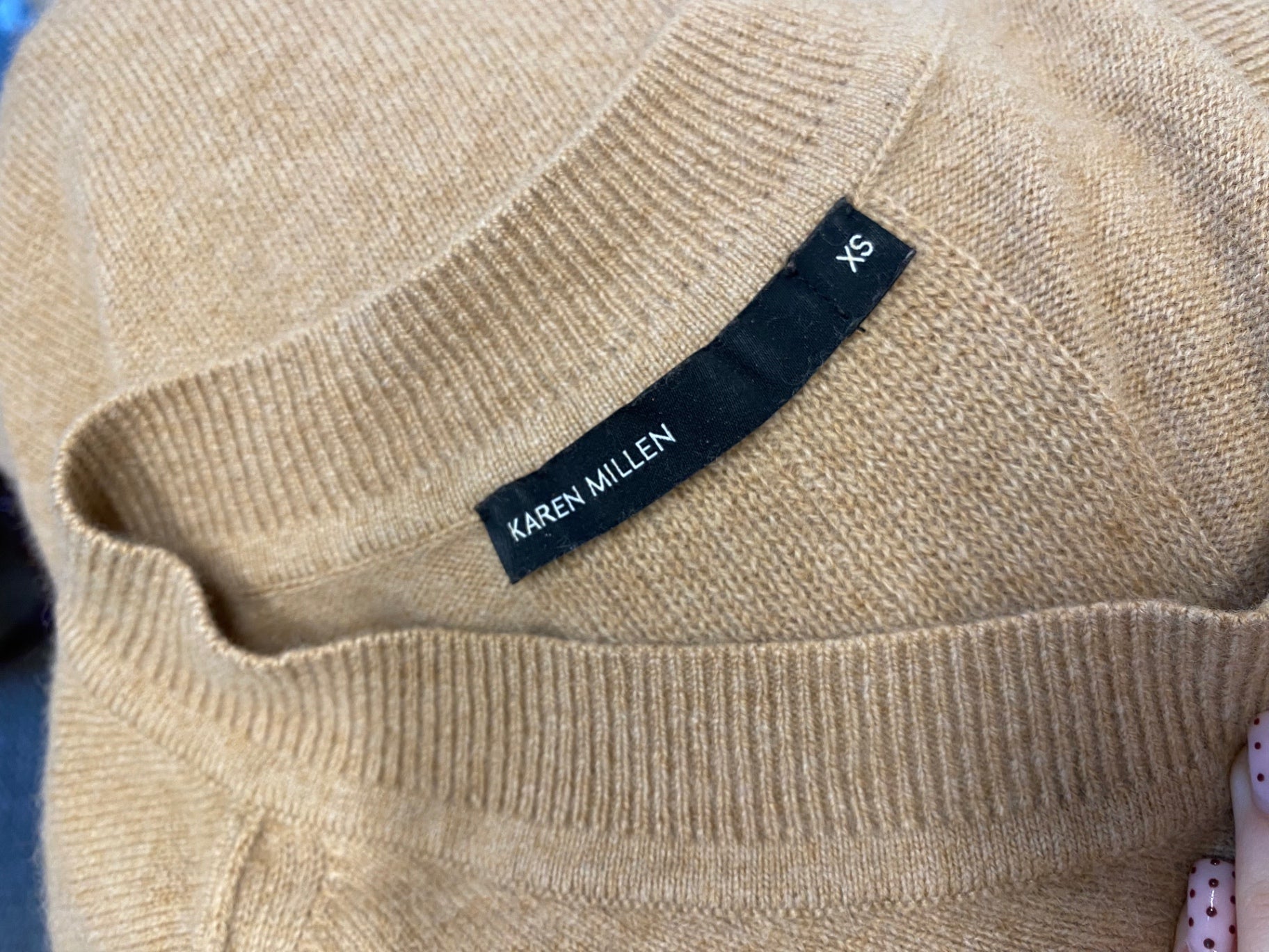 Fabulous Karen Millen cashmere Sweater UK XS Beige zip back FH003