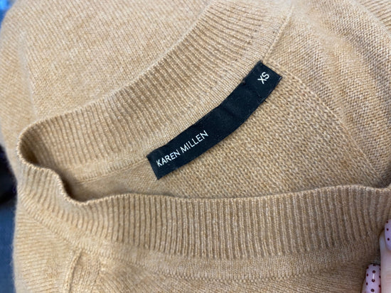 Fabulous Karen Millen cashmere Sweater UK XS Beige zip back FH003