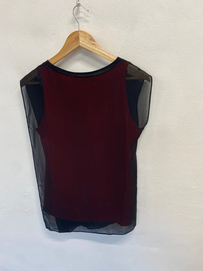 Fabulous All Saints Blouse Uk 8 Black and Red floaty y2k YS486