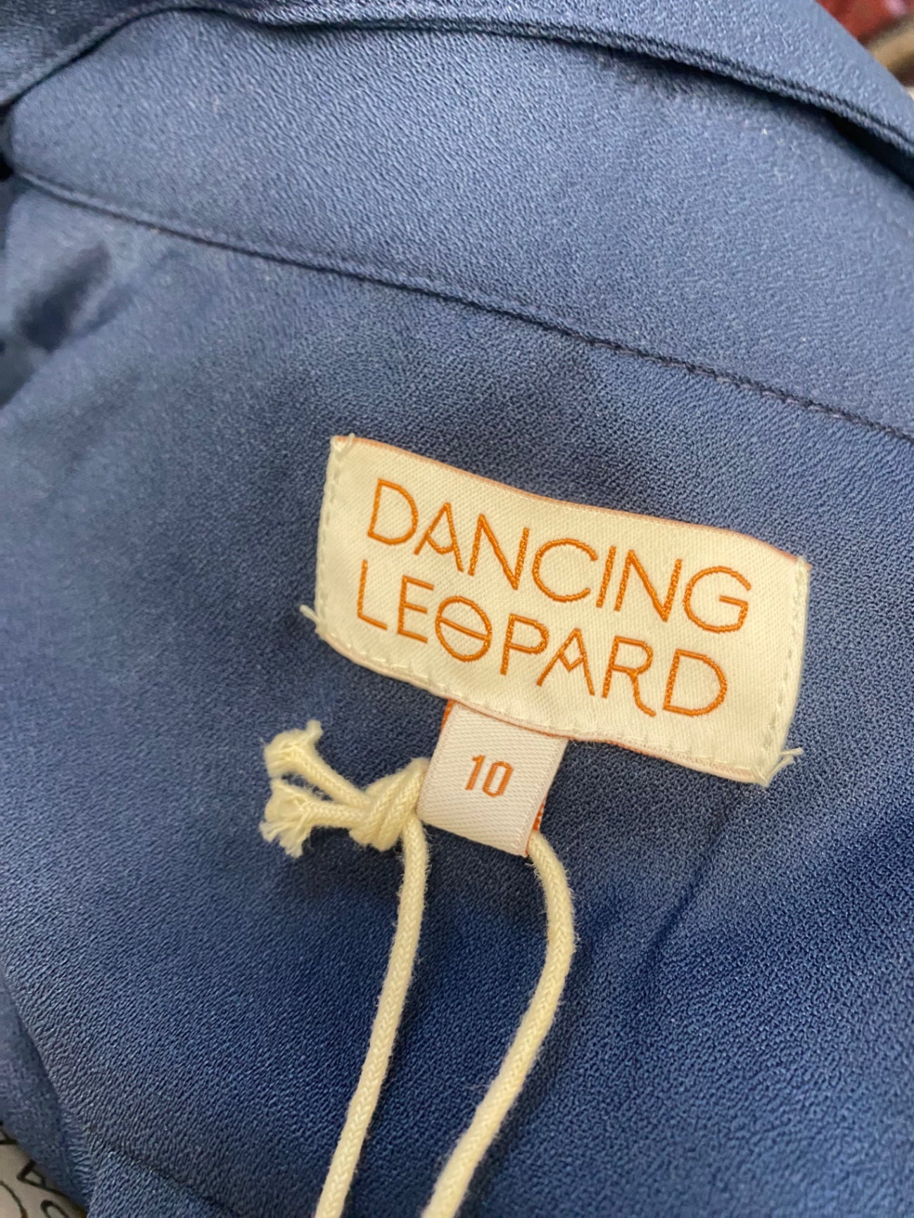 Fabulous Dancing Leopard Maxi Dress Uk 10 Navy blue shirt FH003