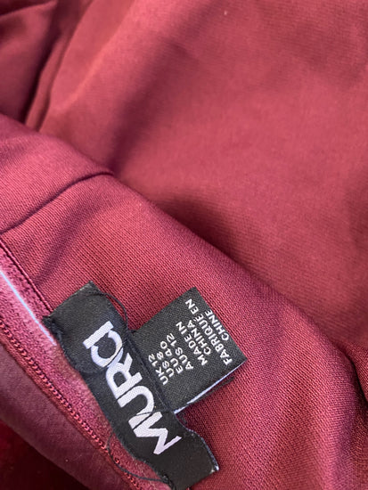 Fabulous Murci babydoll velvet party Dress UK12 Burgundy CP002