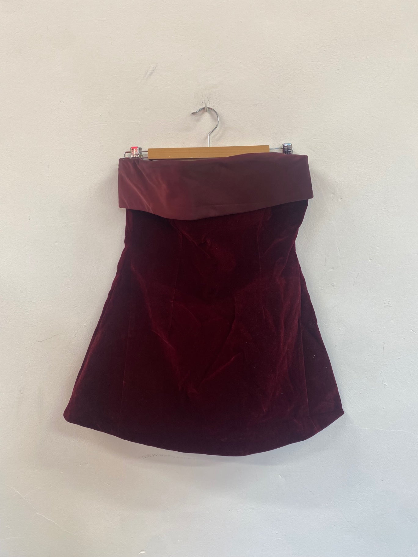 Fabulous Murci babydoll velvet party Dress UK12 Burgundy CP002