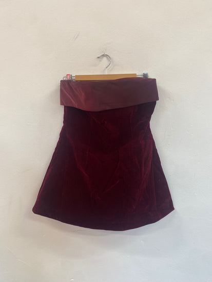 Fabulous Murci babydoll velvet party Dress UK12 Burgundy CP002