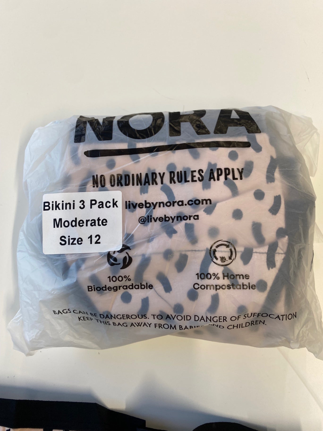 Fabulous NORA anima print period pants Underwear UK12 Black beige Bikini MS479