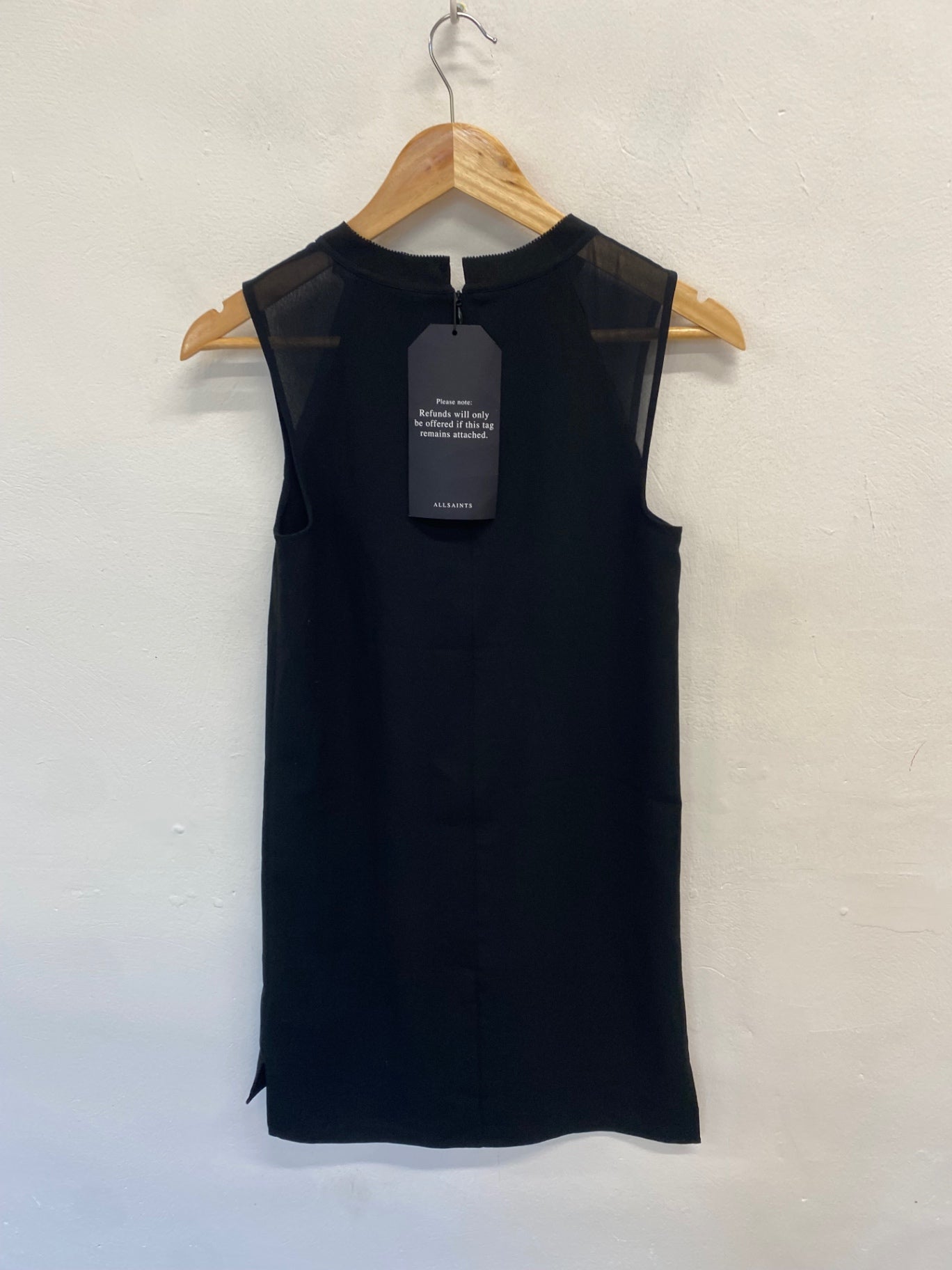 Fabulous All Saints jay floaty Midi Dress UK S Black YS486