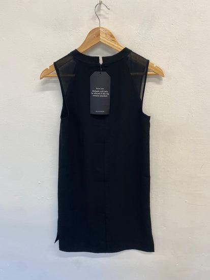 Fabulous All Saints jay floaty Midi Dress UK S Black YS486