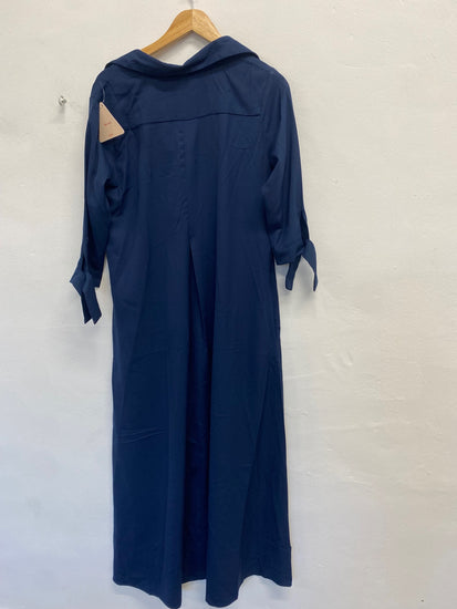 Fabulous Dancing Leopard Maxi Dress Uk 10 Navy blue shirt FH003