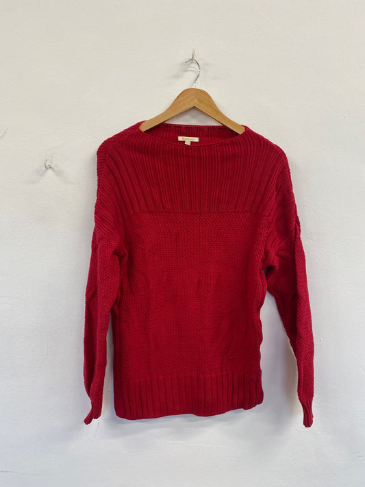 Fabulous Barbour Stich Guernsey Knit Sweater UK8 Red FH003