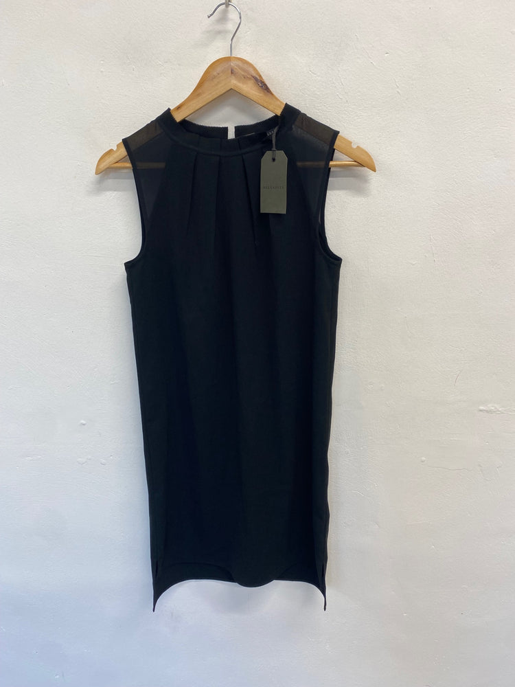 Fabulous All Saints jay floaty Midi Dress UK S Black YS486