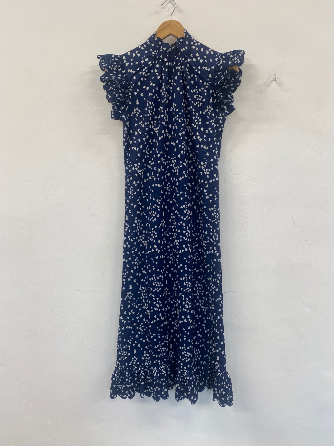 Fabulous Anne Louise boutique pin up retro Dress UK8 Navy blue FH003