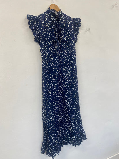 Fabulous Anne Louise boutique pin up retro Dress UK8 Navy blue FH003