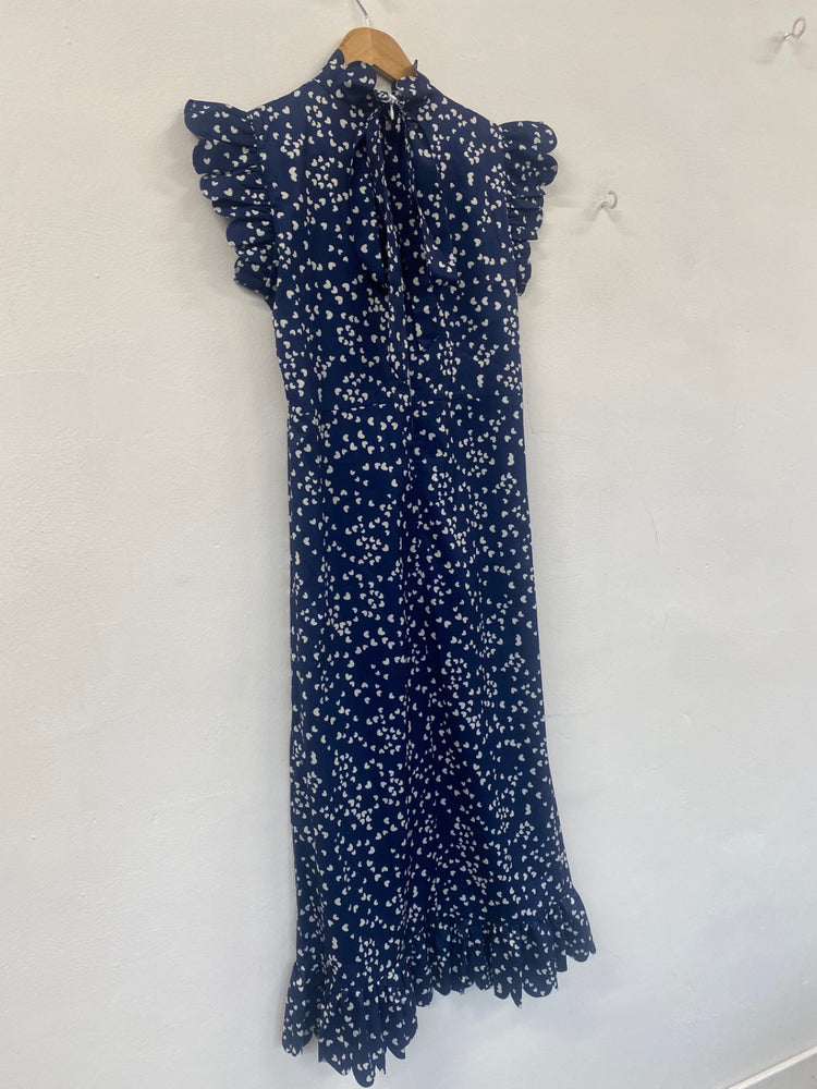 Fabulous Anne Louise boutique pin up retro Dress UK8 Navy blue FH003