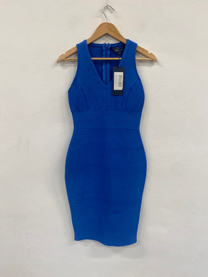 Fabulous Sosandar bandange bodycon Dress UK8 Blue Sexy FH003