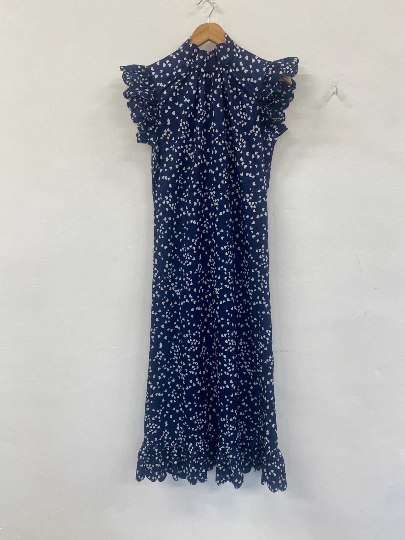 Fabulous Anne Louise boutique pin up retro Dress UK8 Navy blue FH003