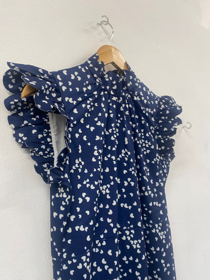 Fabulous Anne Louise boutique pin up retro Dress UK8 Navy blue FH003