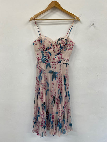 Fabulous Karen Millen Ascot Dress UK10 Blush floral occasion Event FH003