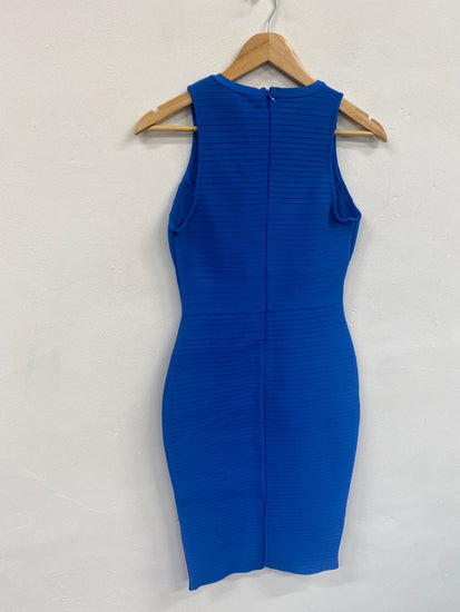 Fabulous Sosandar bandange bodycon Dress UK8 Blue Sexy FH003