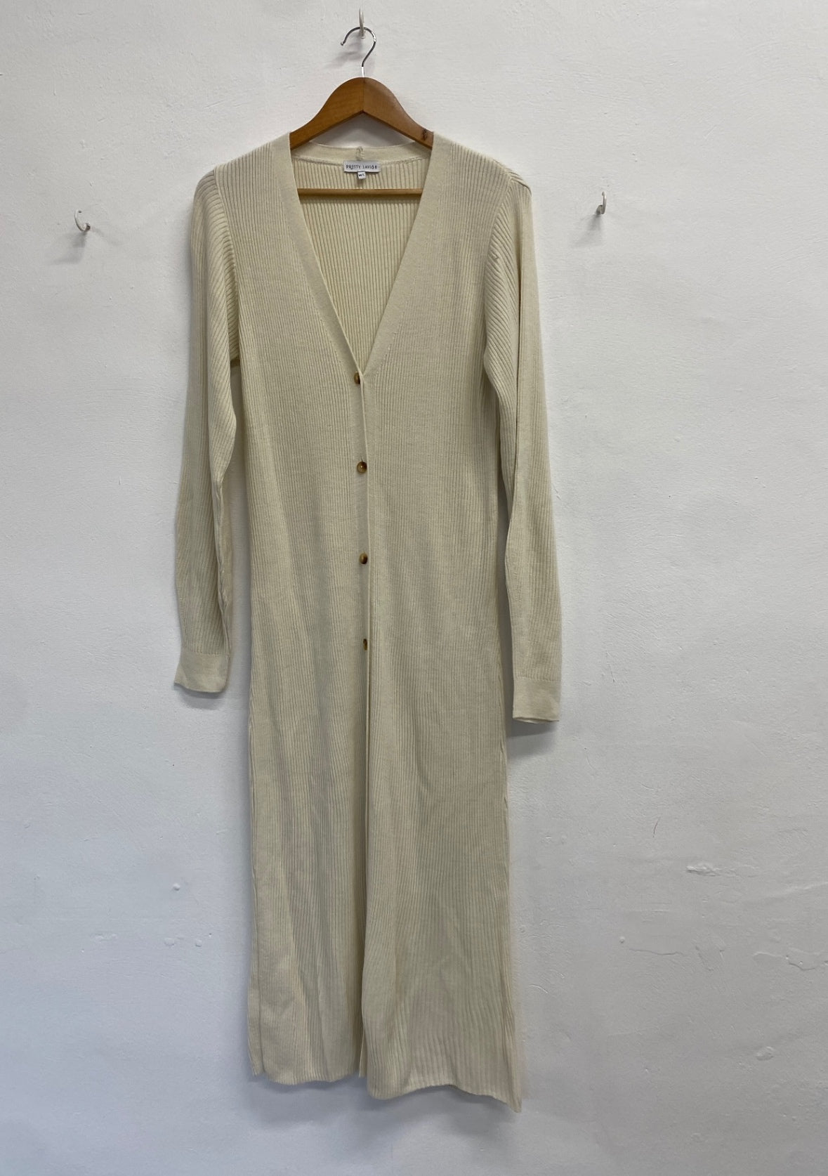 Fabulous Pretty lavish Maxi Dress ribbed UK 10 Cream GM485