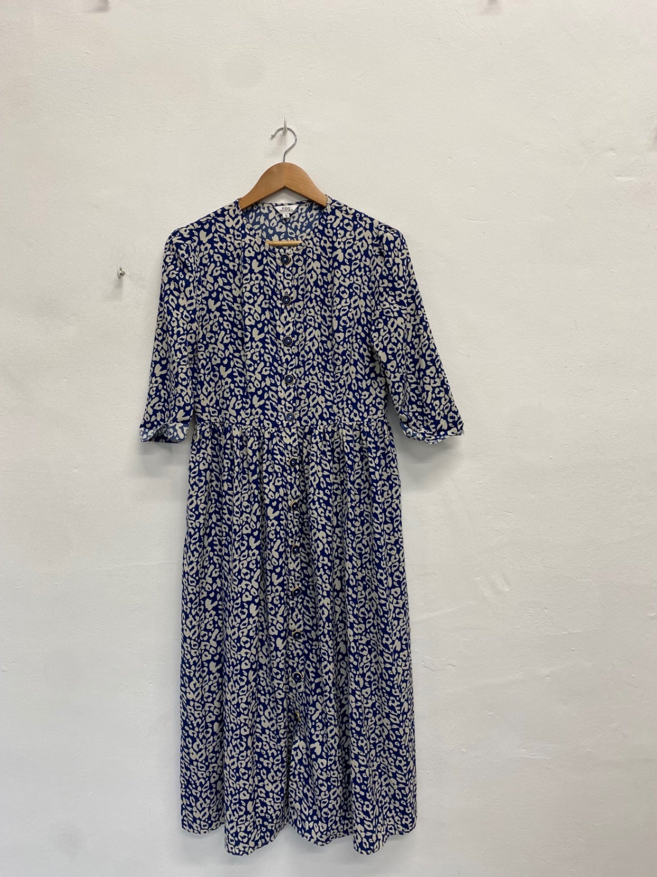 Fabulous Kemi Telford Dress UK S Blue leopard midi GM485