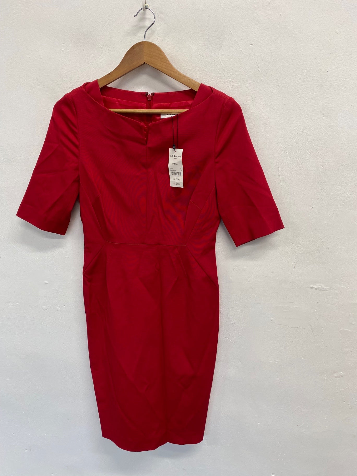 Fabulous L.K. Bennett dr tan Formal Dress UK 10 Red GM485