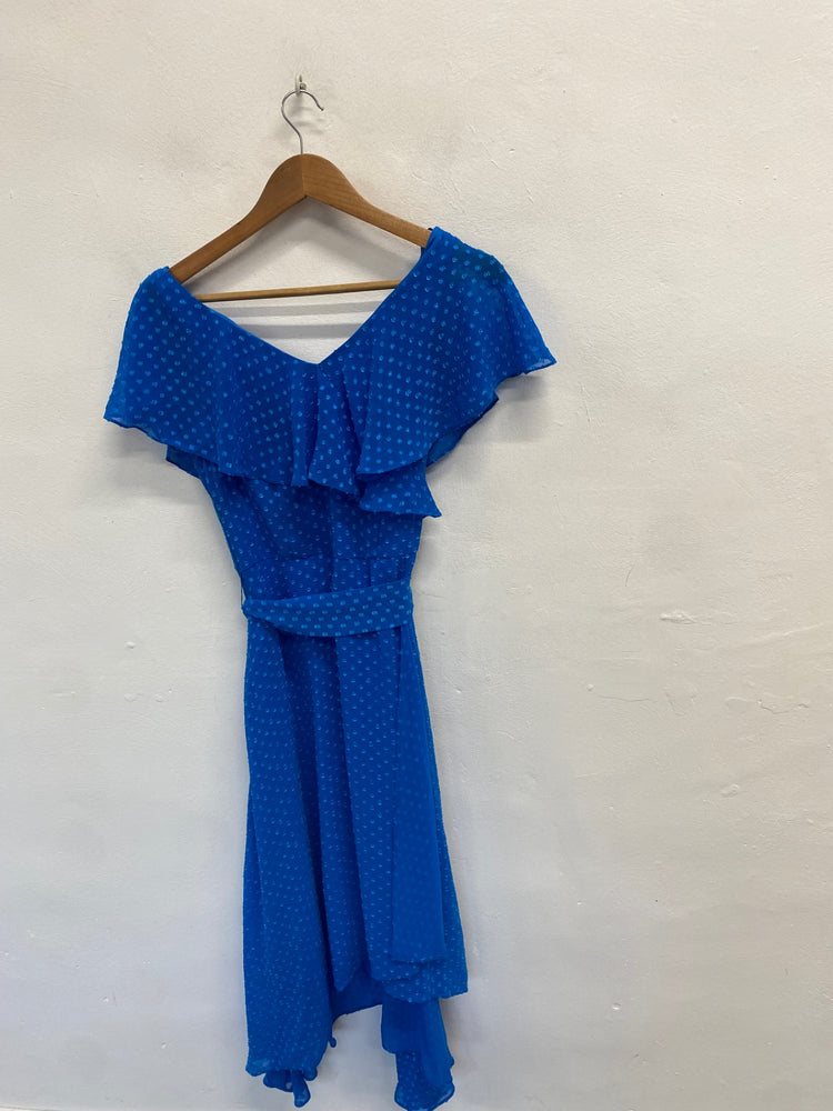 Fabulous Coast Midi Dress UK 10 Blue spotted Dobby GM485