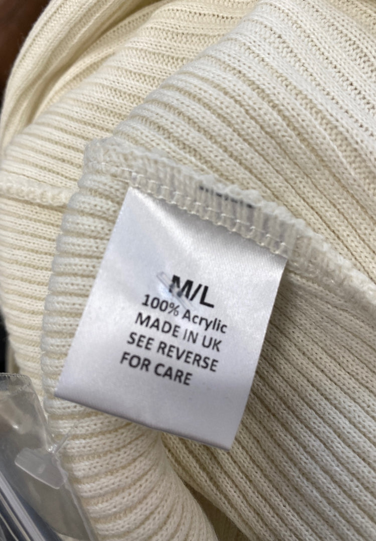 Fabulous Pretty lavish Maxi Dress ribbed UK 10 Cream GM485