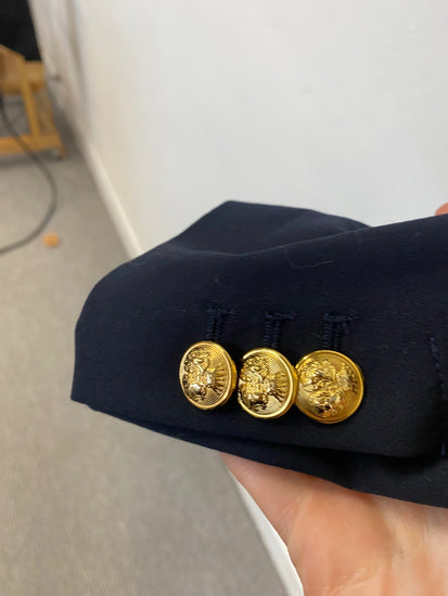 Fabulous Zara smart double breasted Blazer UKS Navy Blue GM486