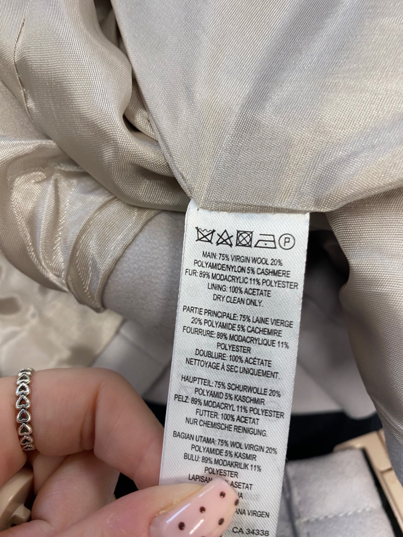 Fabulous French Connection Pea jacket UK 10 Lilac crop GM485