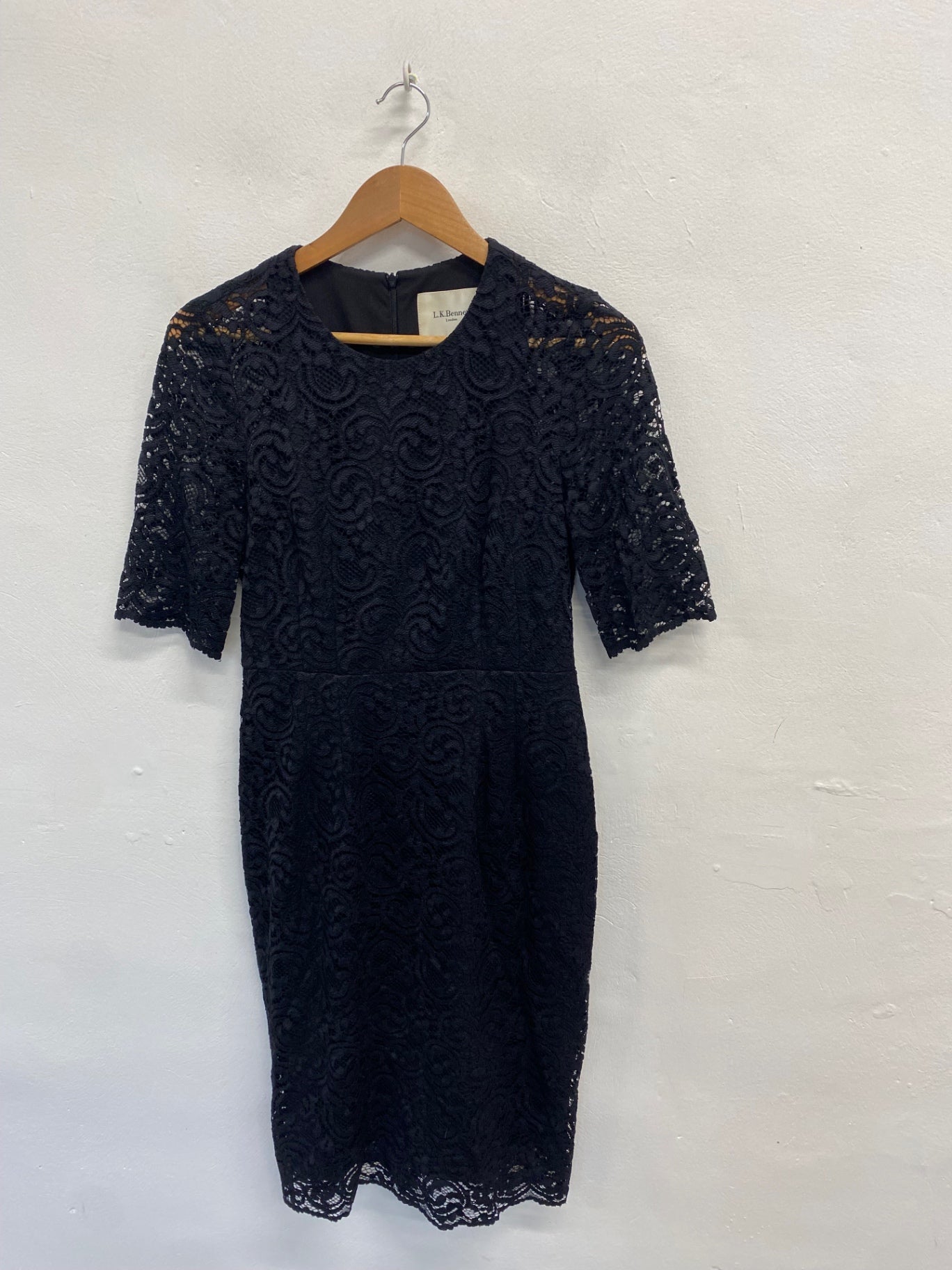 Fabulous L.K. Bennett Midi Dress UK 10 Black lace evening GM485
