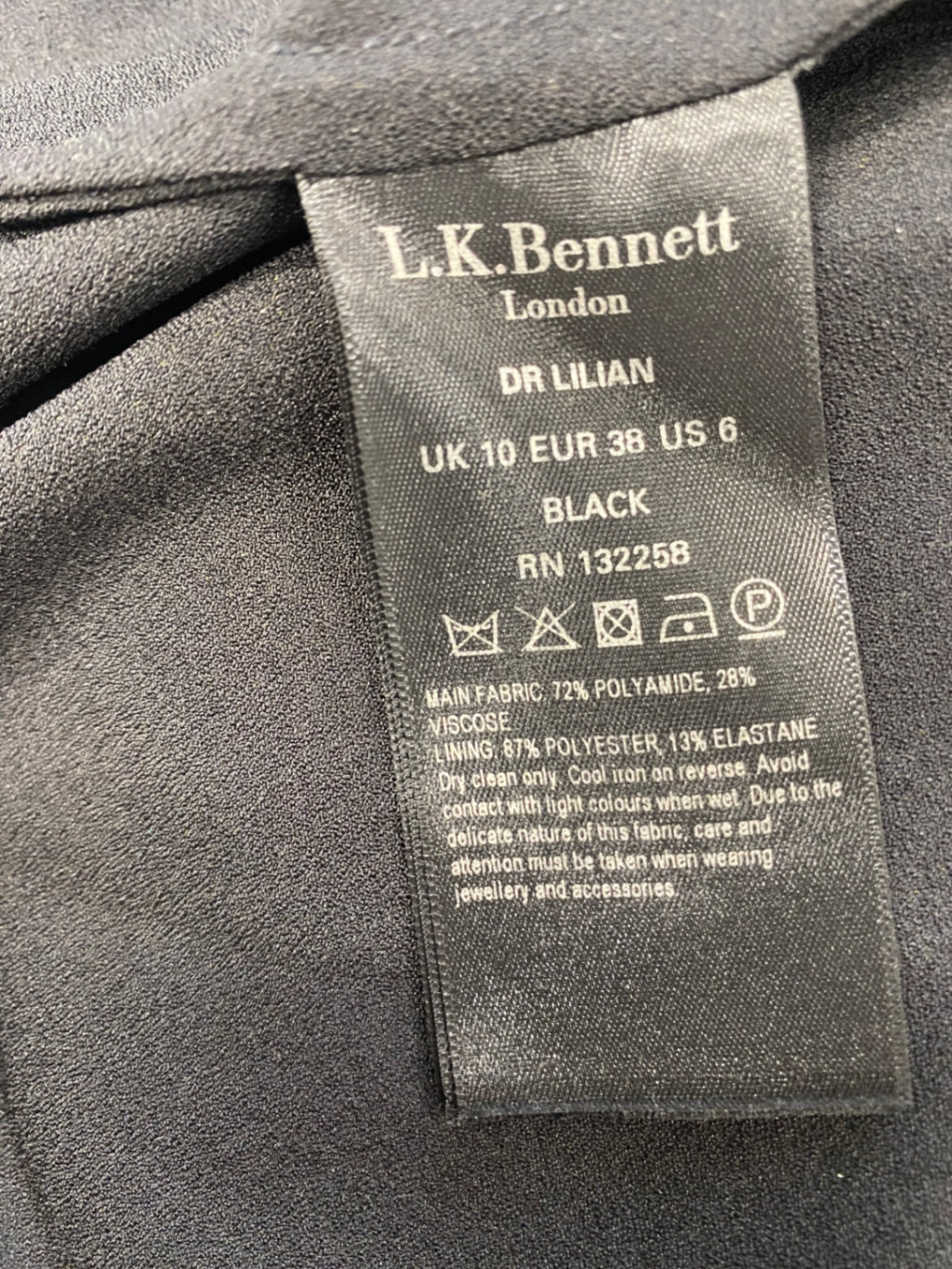 Fabulous L.K. Bennett Midi Dress UK 10 Black lace evening GM485