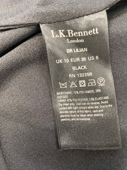 Fabulous L.K. Bennett Midi Dress UK 10 Black lace evening GM485