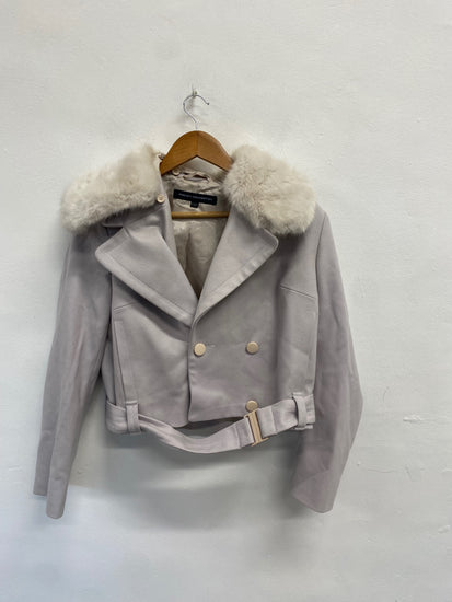 Fabulous French Connection Pea jacket UK 10 Lilac crop GM485