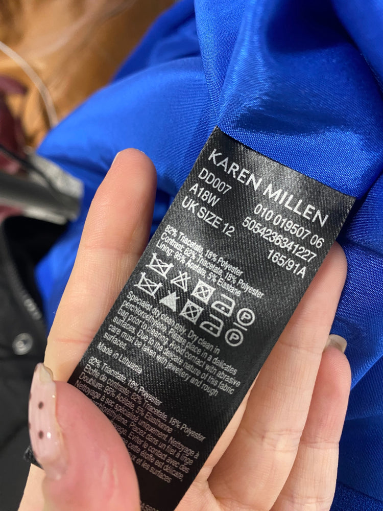 Fabulous Karen Millen Midi Dress UK 12 Blue special occasion GM485